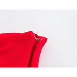 Yipinpay Sexy Women Red Ruched Strapless Mini Dress Christmas Party Vestidos