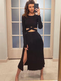 Yipinpay New White Knit Two Piece Women Sets Fall Ribbed Crop Top And Pleated Knitted Skirt Suits For Women Midi Dress Sets 2024