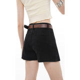 yipinpay Womens Jean Shorts Skirt Black High Waist Spicy Girls Shorts Europe and America Street Summer Ladies Denim Wide Leg Shorts Skirt