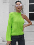 yipinpay Sweater Women One Shoulder Pullover Cut Out Long Sleeve Sweaters Fall Winter Clothes Jumper Female Streetwear Knitted Top