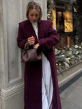 Yipinpay Korean Women Woolen Coats Fashion Elegant Solid Thick Warm Turn-Down Collar Vintage Overcoat Casual Ladies Streetwear