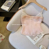 Yipinpay Spliced Spicy Girl Sexy Tank Top Women Camisole Summer New Fashion Spicy Girl Slim Short Out Wear Crop Top Women Clothing