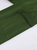 Yipinpay Fashion 2023 Pocket Cargo Pants Sets Green Two Piece Sets Women Street Outifits Pullover And Pants Women Tracksuits