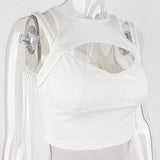 Yipinpay Women Harajuku Clothes Crop Tank Tops Summer 2023 T-shirts y2k Vintage Grunge Aesthetic Clothing Women Tube Top Streetwear 90s