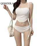 Yipinpay New Women's Swimsuit Two-piece Swimwear 2023 Women Bikinis Sets Korea Multi Color Sexy Gather Split Beach Female Swimsuit