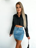Yipinpay Summer New Women Denim Pocket Workwear Short Skirt Fashion High Stretch Sexy Jeans Mini Skirt Casual Female Clothing S-2XL