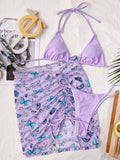 Yipinpay Swimsuit Female Micro Bikini Butterfly Bikini Set Women Swimwear Purple Bathing Suit Brazlian Swimming Suit Bikinis Set