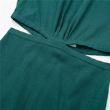 Yipinpay Cut Out Midi Dress Woman Backless Summer Long Dresses For Women 2023 Ruched Sleeveless Holiday Elegant Party Dresses