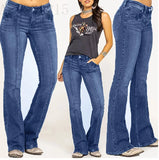Yipinpay New Women's Low Waist Boot Cut Jeans Fashion Slim Stretch Denim Flared Pants Casual Female Trousers XS-4XL Drop Shipping