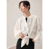 yipinpay Women Shirt Spring White Shirt Embroidery Fashion Leisure 2023 NEW Female Thin Long Sleeve Chic Comfortable Casual Blouse Tops