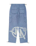 Yipinpay Y2K Cargo Pants Men Retro Loose Pocket Wide-Leg Pants High Waist Straight Loose Men And Women Harajuku Mopping Overalls