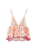 Yipinpay Sequin Embroidered Suspender Vest Top Women 2024 Autumn Spring Loose Sexy Floral Printed Pullover Tops Female Streetwear