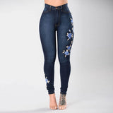 Yipinpay New Women's High Waist Embroidered Jeans Fashion Slim Stretch Denim Pencil Pants Street Trendy Trousers S-3XL Drop Shipping