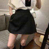 Yipinpay 2023 Summer New High Waist Women Shorts Fashion Solid Causal Pocket A Line Mini Skirt Faldas Mujer Moda White Suits