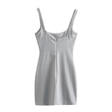 Yipinpay Sexy Women Round Neck Sleeveless Slim Short Dress Summer Female Red Bodycon Mini Vestidos