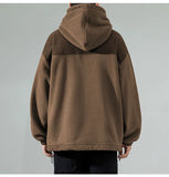 Yipinpay Men Fleece Hoodies Autumn Winter New Loose Harajuku Pullover Tops Streetwear Long Sleeve Sweatshirts Hip Hop Men's Clothing