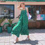 Yipinpay Polka Dot Wide-leg Jumpsuits Sling Sleeveless Korean Large Size Summer 2023 Straight Pants Casual Loose Overalls Women