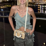 Yipinpay Ruffle Crop Top Women Asymmetric See Through Tops For Women 2023 Sleeveless Backless Top Female Summer Sexy Tops Woman