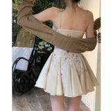 yipinpay Women's Dress Apricot Short Skirt Summer New Chinese Style Fashion Suspender Dress Women's Design Dress Ball Gown Short Skirt