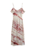 Yipinpay Tie Dye Slip Dress Woman Off Shoulder Long Dresses For Women Summer Chic And Elegant Evening Dress 2023 Sexy Party Dresses