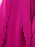 Yipinpay Women's Blazer Set 2 Pieces Fuschia Chic And Elegant Woman Jacket Long Sleeve Spring Jacket Business Casual Women Outfits