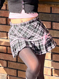 Yipinpay Sweet Cute Plaid Skirt Women Fairycore Grunge Pastel Goth High Waist Mini Skirt Harajuku Y2k E-girl Clubwear Skirt Femme