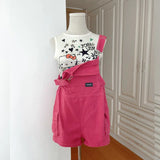 Yipinpay Fashion Women Shorts Jumpsuits And Rompers High Quality Solid Plus Size Woman Strap Rose Red Jeans Overalls Shorts Female