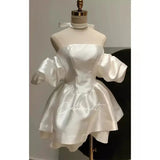 Yipinpay New High end Unique Light Luxury Off Sholuder Strapless Dresses for Women Spicy Girl Waist Slimming A-line Short Dress