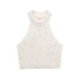 Yipinpay Fashion Women Knitted Sweater 2023 Autumn Winter Harajuku Halter Tank V-neck Lace Cardigan Long Sleeve Sweet Tops