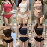 Yipinpay New Women's Swimsuit Two-piece Swimwear 2023 Women Bikinis Sets Korea Multi Color Sexy Gather Split Beach Female Swimsuit