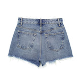Yipinpay 2023 Summer Denim Shorts For Women Ripped Women's Jeans Shorts Faded High Waist Baggy Shorts Woman Streetwear Short Pants