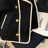 Yipinpay Black Jacket Fragrant Lamb Wool Short Coat Vintage Chaquetas Para Mujer Y2k Women Clothing Roupas Femininas Top