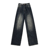 Yipinpay Y2k Baggy Jeans Women Streetwear Retro Blue Fashion Autumn Washed High Waist Pants Loose Wide Leg Denim Trousers Female