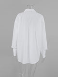 Yipinpay Street White Women Lapel Shirt Long Sleeve Casual Blouses Spring Summer 2023 Ladies Single-Breasted Long Tops Classy