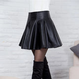 Yipinpay Women Black Pu Leather Skirt 2023 Fashion Casual Mini Skirts Y2k Female Korean Style High Waist Short Skirt Winter Solid Bottoms
