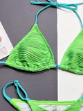 Yipinpay Bikini Push Up Women Swimsuit Color Block Swimwear Female Brazilian Bikini Set Ribbed Swimming Suits Beachwear Biquini