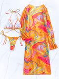 Yipinpay Bikini 3 Pieces Women Swimwear Sexy Print Bikini Set Brazilian Swimsuit For Women Bathing Suit Beachwear Print Biquini