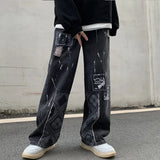Yipinpay Womens Boyfriend Baggy Jeans Men White Denim Trouser Korean Streetwear Straight Casual Jean Pants Vintage Femme Fashion 2023