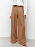 Yipinpay Khaki Pleated Office Trousers For Women Casual High Waist Floor-Length Pants Classy Ladies Business Black Pants 2023
