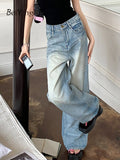 yipinpay Women's Baggy Jeans 2023 Vintage Fashion Classic Wide Leg Denim Pants Female Street Casual Korean Harajuku Chic Jean