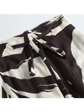Yipinpay 2024 New Women Vintage Print High Waist Linen Long Skirt Frenulum Zipper Ladies Holiday Casual A-line Maxi Skirts