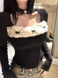 Yipinpay Autumn Basic Knitted Slim Blouse Office Lady Korean Fashion Casual Tops Chic Solid Elegant Pullover Woman Outfits Design