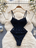 Yipinpay Strap Corset Lace Sensual Bodysuits 2024 Ladies Slim Sheer Bodycon Sexy Camisole Korean Backless Lingerie Playsuits