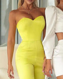 Yipinpay Jumpsuits Sexy 2023 New Fashion Sleeveless Bandeau Bowknot Design Jumpsuit Female Rompers