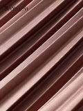 Yipinpay Women Y2K Gradient Midi Skirt Casual Luxury Elegant Korean High Waisted Pleated Skirts Girls Chic Long A-line Faldas