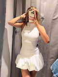 Yipinpay Patchwork Fluffy Mini Dress For Women 2024 Summer Beach Sleeveless Tank Short Dress Lady Chic Evening Party Vestidos