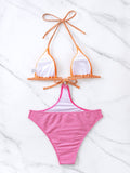 Yipinpay Sexy Women One Piece Swimsuit Female Swimwear High Waist Thong Micro Patchwork Monokini Swimming Suit Beach Bathing Suit