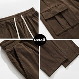 Yipinpay Mens Corduroy Sweatpants Hip Hop Jogging Cargo Pants Loose Casual Pants  Neutral Retro Streetwear Fashion Harajuku Trousers