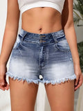 Yipinpay Summer New Fashion Ripped Skinny Denim Shorts For Women Sexy Stretch Tassel Jeans Shorts Casual Female Clothing S-2XL
