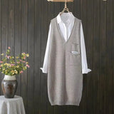 Yipinpay style knitted vest women autumn and winter Korean versatile casual camisole medium length sleeveless sweater vest female